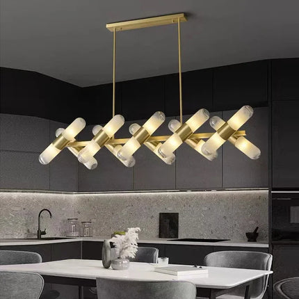 Lustre LED italien minimaliste en cuivre pour bar et café — LZ4P9XQ