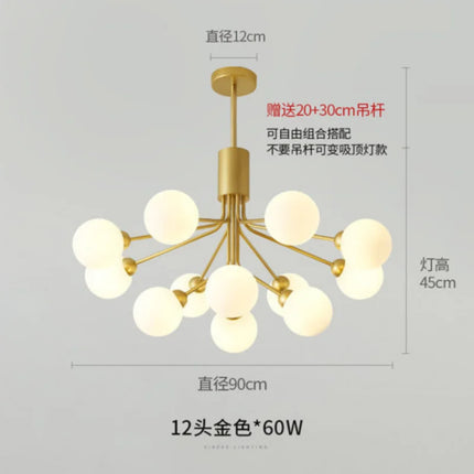 Lustre suspension en verre style nordique pour restaurant et salon — LZ4X9Q2N