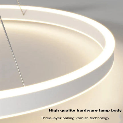 Lustre rond noir et blanc pour salon, salle à manger et cuisine — LZ4N7Q2F