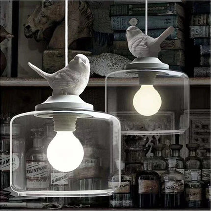 Suspension LED design oiseau en verre moderne — LZ4X9T