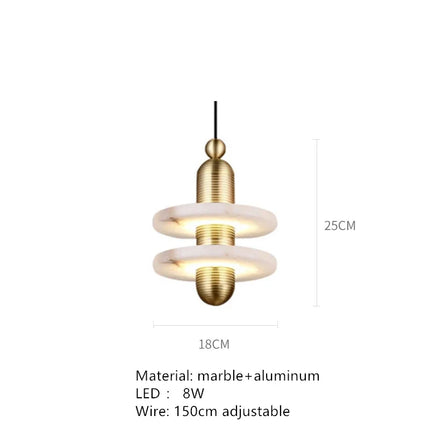 Suspension LED en marbre avec cordon réglable en aluminium — LZ4X9P