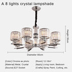 A cristal à 8 lumières / Lumière chaude / CHINE