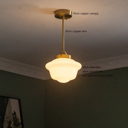 Suspension LED en verre blanc laiteux élégant — LZ4P9XQ