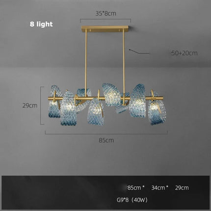 Suspension en verre bleu design pour couloir et chambre — LZ4X9T