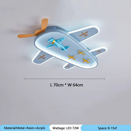 Lustre avion dessin animé pour chambre enfant avec protection des yeux — LZ4X9P