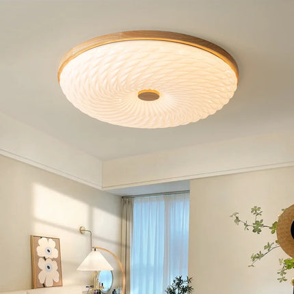 Plafonnier LED encastré en bois style nordique créatif — LZ4X9Q2