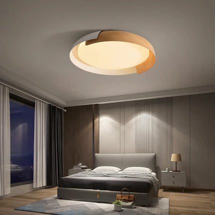 Plafonnier LED en bois style nordique pour décoration intérieure — LZ4X7M