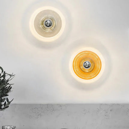 Applique murale LED ronde en verre effet ondulations d'eau nordique — LZ4X9T2