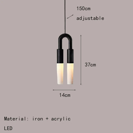 Suspension LED en métal avec cordon réglable et diffuseur acrylique — LZ4M9Q2T