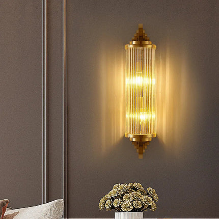 Applique murale moderne en acier inoxydable et cristal — LZ4N7Q2