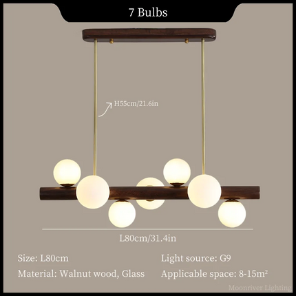 Suspension lustre en bois au design moderne minimaliste — LZ4XJ9
