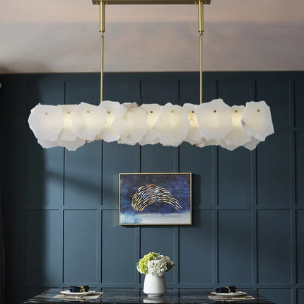 Lustre en marbre naturel avec détails en cuivre pour décoration intérieure — LZ4X9P2Q