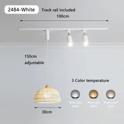suspension led en bois pour table à manger nordique