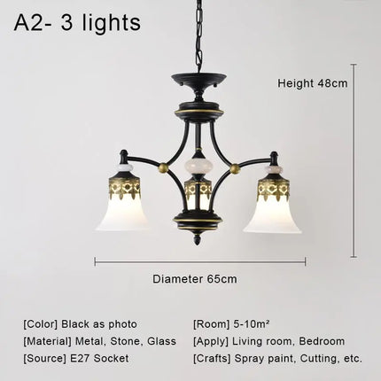 Lustre LED vintage en verre pour intérieur rétro — LZ4X9P2