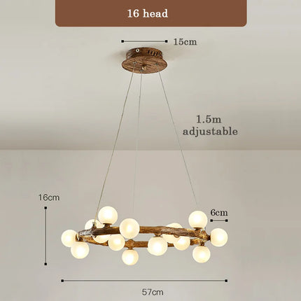 Lustre intérieur style wabi-sabi en bois artificiel — LZ4X9P2Q