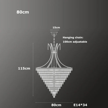 lustre en cristal chrome pour éclairage intérieur élégant