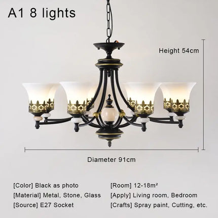 Lustre LED vintage en verre pour intérieur rétro — LZ4X9P2