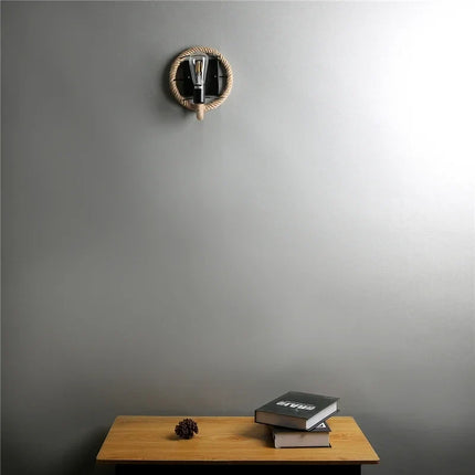 Applique murale rétro en corde de chanvre pour intérieur — LZ4X9M