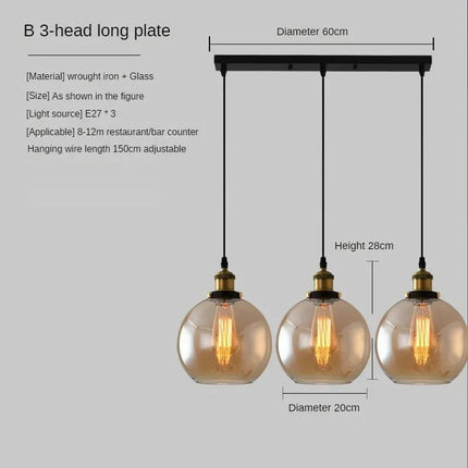 Suspension vintage en verre fumé pour loft et restaurant — LZ4X9P