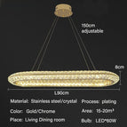 L90cm / Corps de lampe chromé / Lumière neutre 4000k