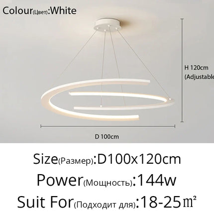 Lustre suspension nordique anneau design simple pour restaurant — LZ4X9P2