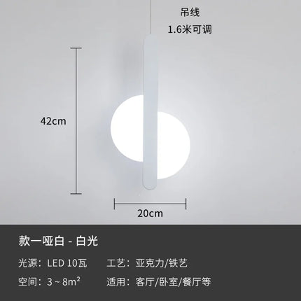 Suspension moderne géométrique en acrylique LED forme lune — LZ4X9B