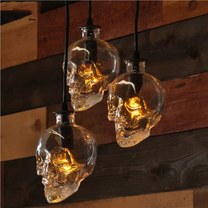 Suspension loft américain rétro avec lampe LED crâne en bouteille de vin — LZ4X9Q