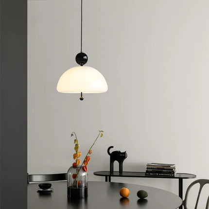 Lustre suspension rétro médiéval en verre crème pour intérieur élégant — LZ4XJ9