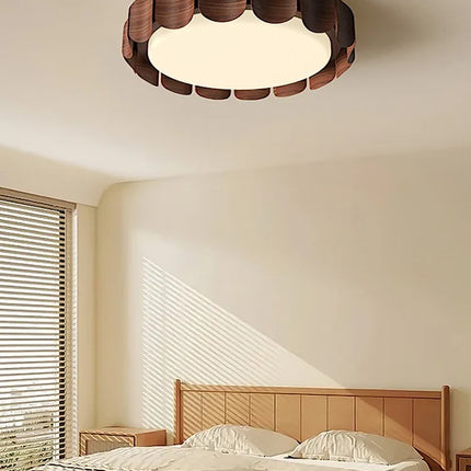 Plafonnier en bois design moderne style wabi-sabi pour intérieur — LZ4X9T