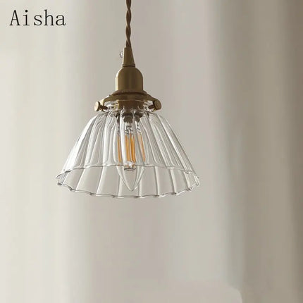 Suspension rétro en verre et laiton pour intérieur créatif — LZ4P9XQ