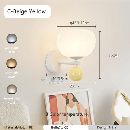 Applique murale LED G9 en forme de champignon style nordique — LZ4X9P2