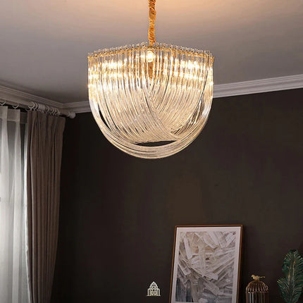 Lustre LED en verre au design moderne pour restaurant et hôtel — LZ4X9P