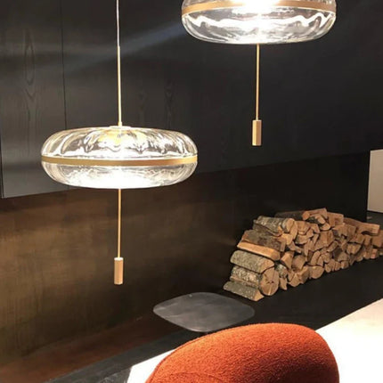 Lustre circulaire en verre style nordique pour bar et restaurant — LZ4X9P2