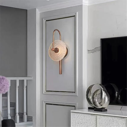 Applique murale LED ronde en verre pour éclairage artistique de luxe — LZ4P9XJ