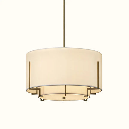 Lustre rond en tissu chinois style rétro pour intérieur élégant — LZ4X9M
