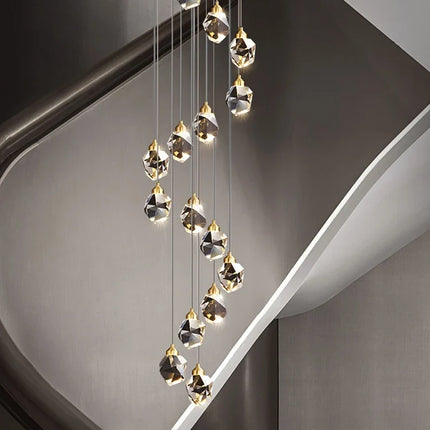 lustre en cristal nordique style loft pour intérieur moderne
