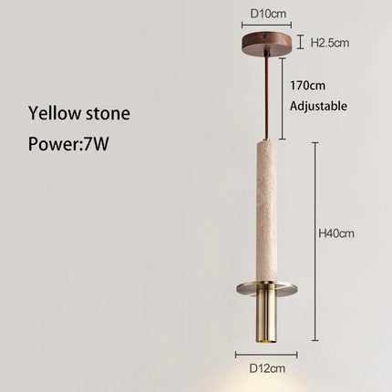 suspension LED nordique moderne chambre chevet longue ligne Simple décor à la maison jaune noir pierre