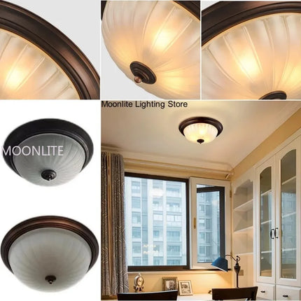 Plafonnier rond LED or, noir et bronze avec verre dépoli pour salon et cuisine — LZ4X9T