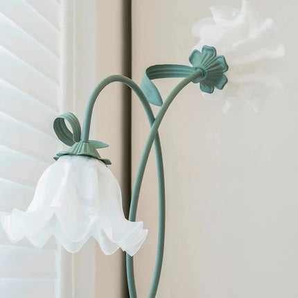 Lampadaire vintage pastoral avec appliques en verre — LZ4X9M