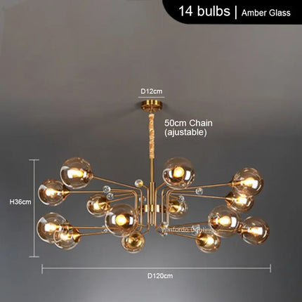 lustre led moderne 10 globes