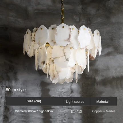 Lustre en marbre naturel avec détails en cuivre pour décoration intérieure — LZ4X9P2Q