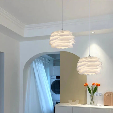 Lustre suspension nordique pétales en PVC avec ampoule incluse — LZ4Q7N2
