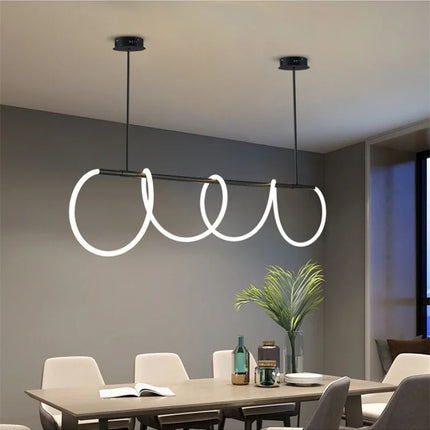 Lustre suspendu rond LED style nordique pour salon et hôtel — LZ4XJ9