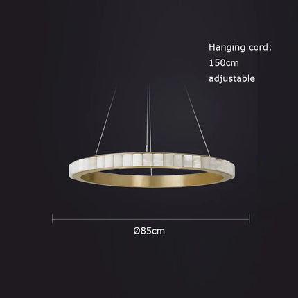 Suspension ronde en marbre et acier inoxydable élégant — LZ4X9P