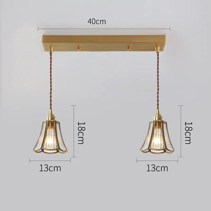 Suspension LED nordique en verre et cuivre moderne — LZ4X9T2