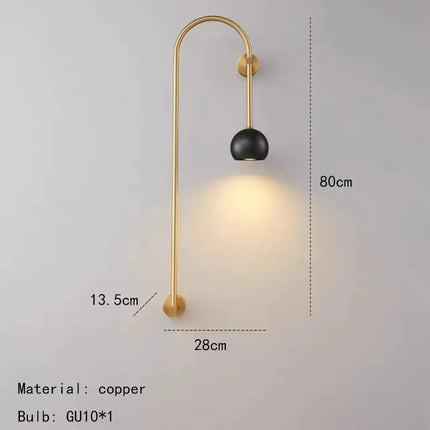 Applique murale en cuivre et laiton au design minimaliste — LZ4X9P2