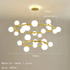 24 boules-or / Boule en verre transparent / Blanc froid