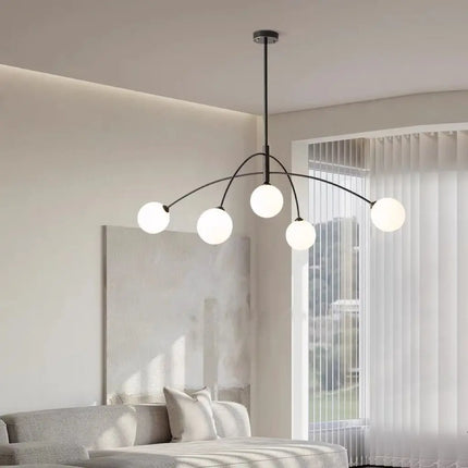 Suspension moderne en verre lait magique forme haricot — LZ4X9P2