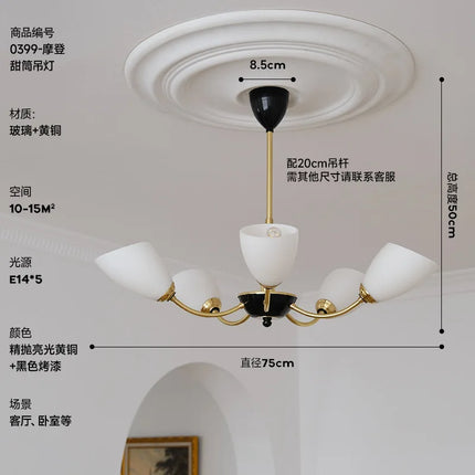 Lustre suspension LED en verre au design nordique vintage — LZ4X9P2Q