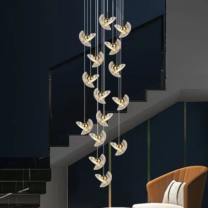 Suspension LED rotative au design créatif pour escalier — LZ4X9T